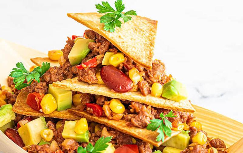 Nachos with Vegan minced meat - Mexico