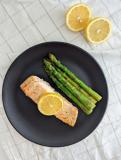 Baked Salmon with Asparagus and Lemon Garlic Butter