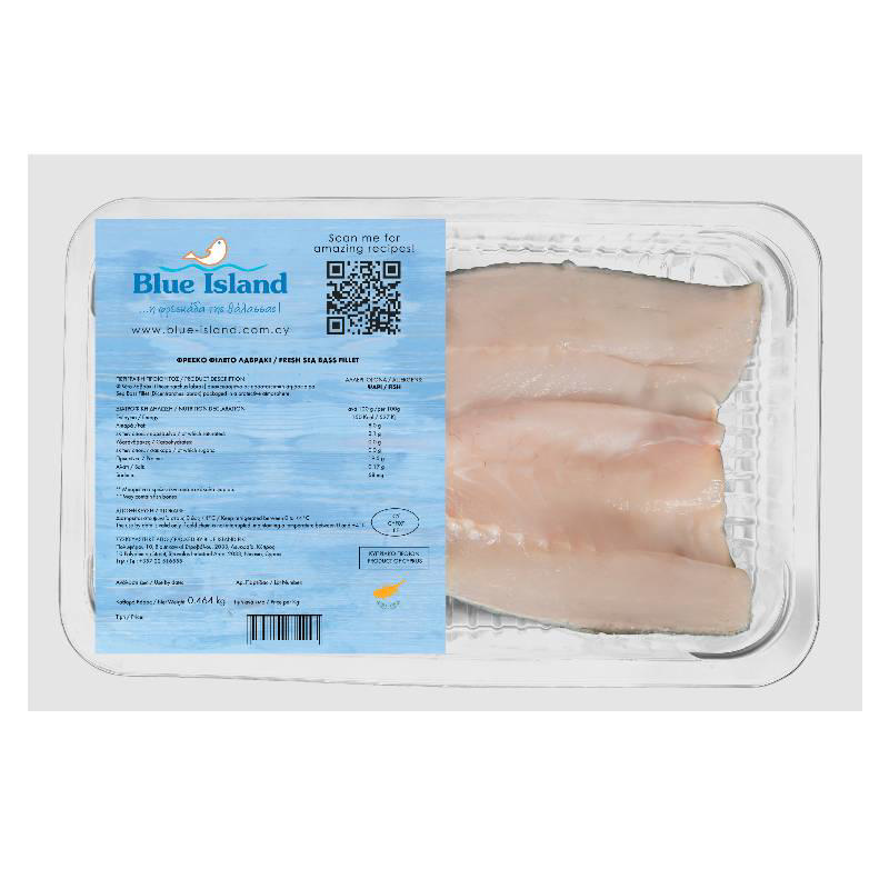 Blue Island 4 Fresh Seabass Fillets 320g