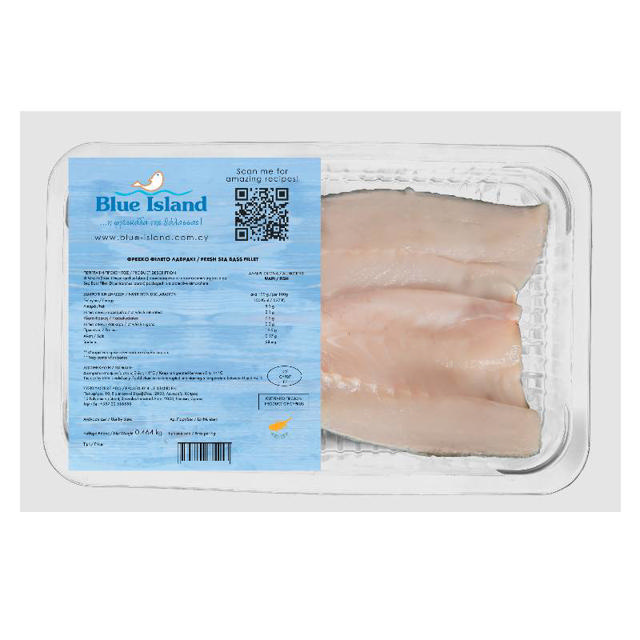 Blue Island 4 Fresh Seabass Fillets 320g