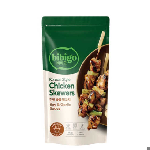 Βibigo Korean Chicken Skewers Soy & Garlic 180g