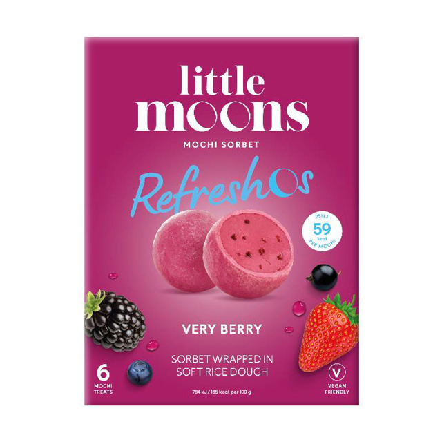 Little Moons Refreshos 6 Very Berry Sorbet 192g