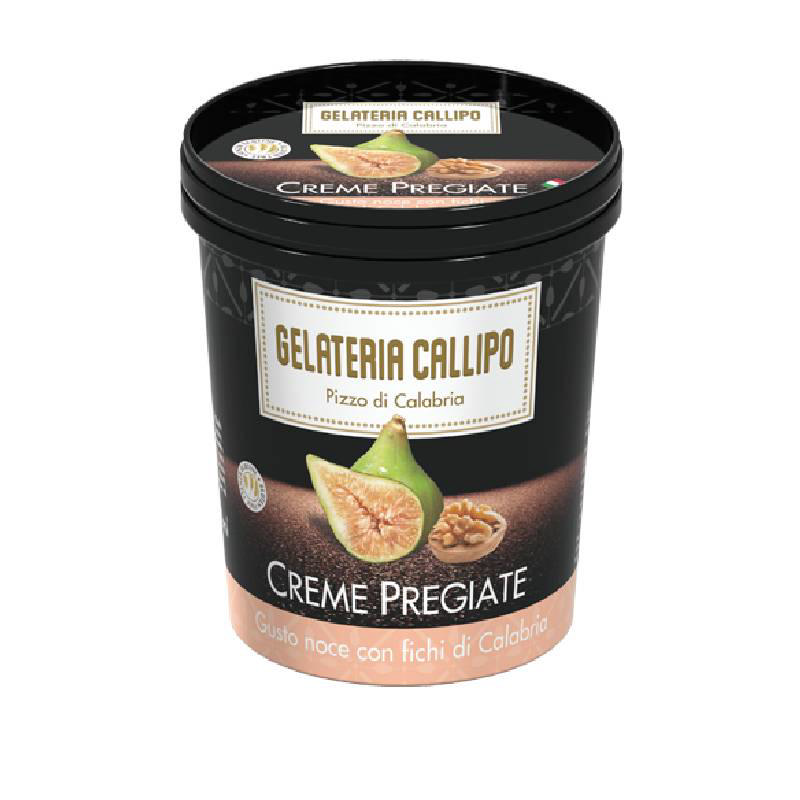 Callipo Ιταλικό παγωτό Gelato με γεύση καρύδι και κομμάτια από αρωματισμένα,αποξηραμένα σύκα 310g