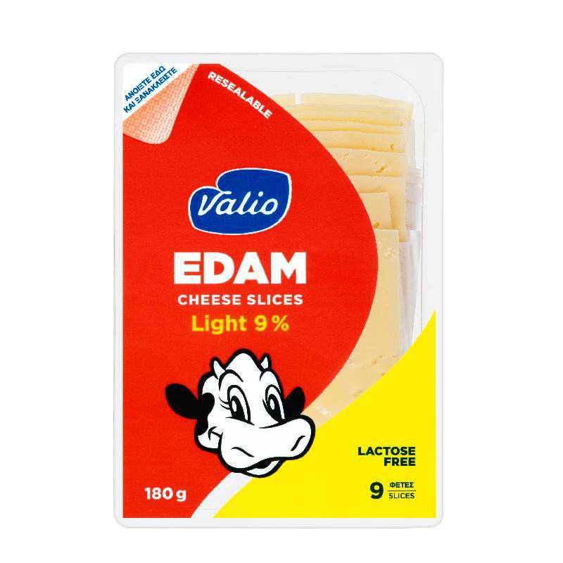 Τυρί Ένταμ Light 9% Λιπαρά σε φέτες χωρίς λακτόζη 180g