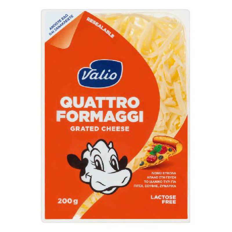 Valio Τριμμένο τυρί με 4 τυριά χωρίς λακτόζη 200g
