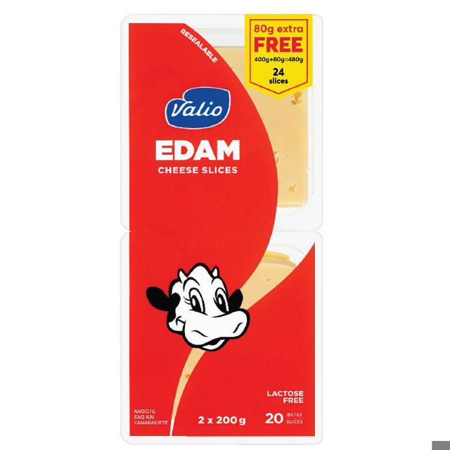 Valio Edam  24% Sliced 400G + 80G Free