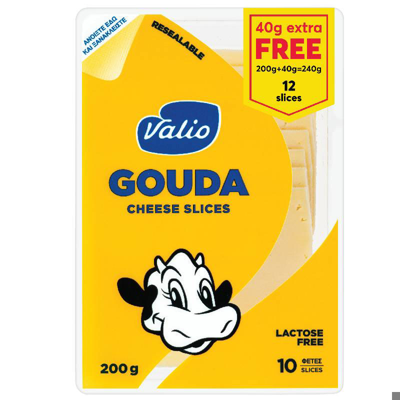 Valio Gouda Sliced 200g+40g Free