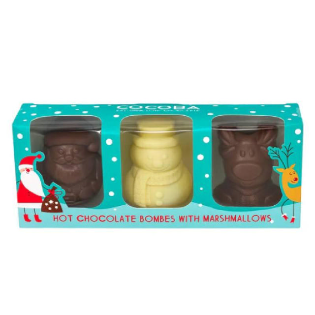 Cocoba Christmas Character Hot Chocolate Bombes Filled with Marshmallows 150g