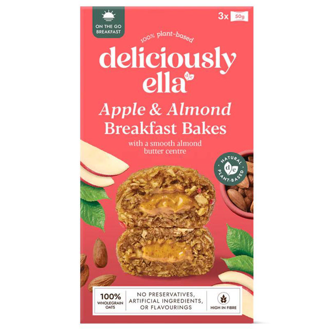 Σνακ ψημένης βρώμης με μήλο και αμύγδαλο και γέμιση από βούτυρο αμυγδάλου 3x50g