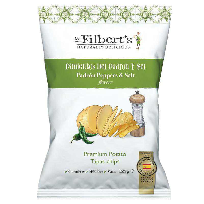 Mr Filbert's Premium Tapas Crisps με Πιπεριές Padrón & Αλάτι 125g