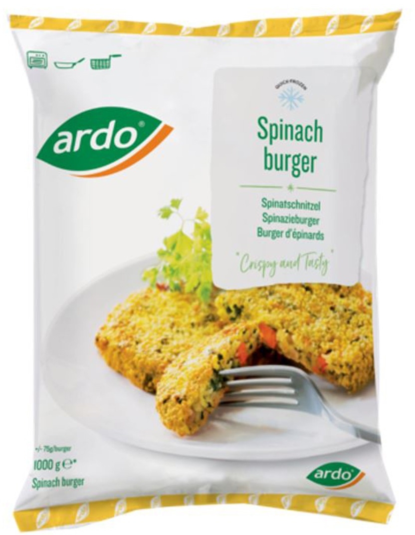 Ardo Spinach burger 13 x 75g Ardo Spinach burger 13 x 75g