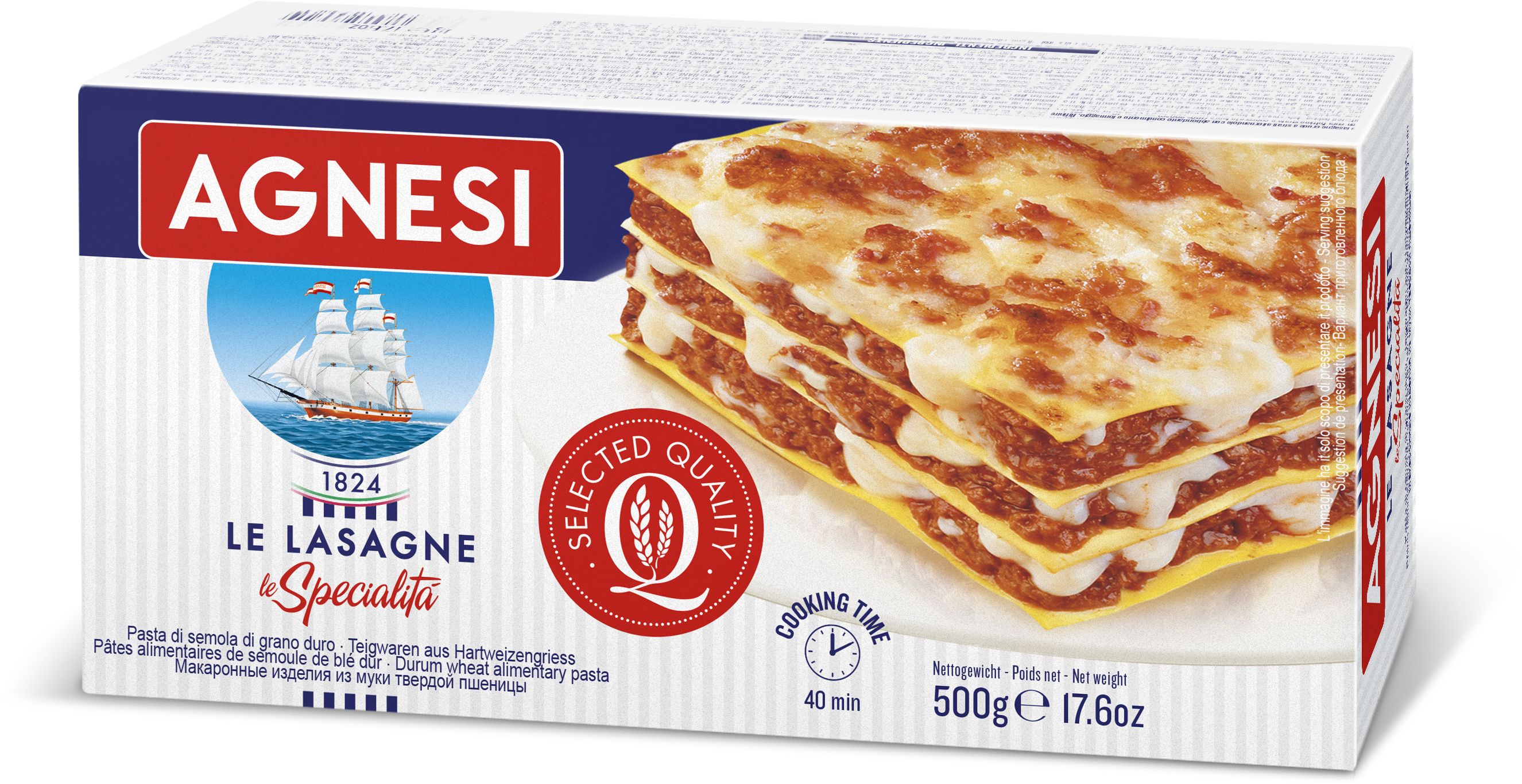 Agnesi Λαζάνια φύλλο 500g Agnesi Λαζάνια φύλλο 500g